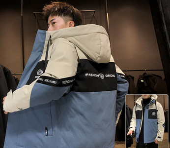 Ανδρικό χειμερινό μπουφάν με κουκούλα και τσέπες