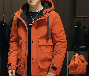 Ανδρικό χειμερινό μπουφάν με κουκούλα και τσέπες