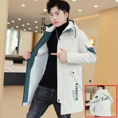 Ανδρικό μπουφάν με μεσαίο μήκος και ζεστή φόδρα