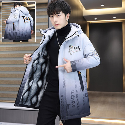 Ανδρικό μπουφάν με μεσαίο μήκος και ζεστή φόδρα