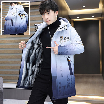 Ανδρικό μπουφάν με μεσαίο μήκος και ζεστή φόδρα