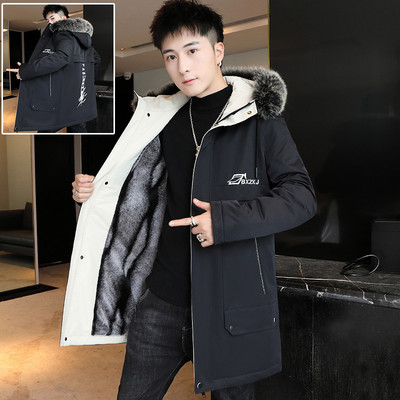 Ανδρικό μπουφάν με μεσαίο μήκος και ζεστή φόδρα