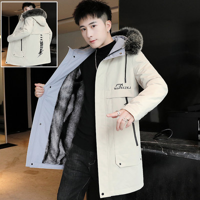 Ανδρικό μπουφάν με μεσαίο μήκος και ζεστή φόδρα