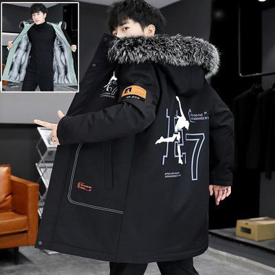 Ανδρικό μπουφάν με μεσαίο μήκος και ζεστή φόδρα