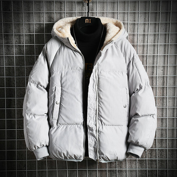 Geaca de iarna calda cu captuseala moale si imprimeu pe spate