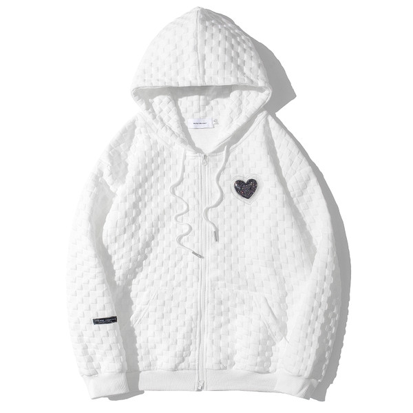 Ανδρικό casual φούτερ φαρδύ μοντέλο με φερμουάρ και τσέπες