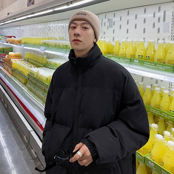 Podstavljena jesensko-zimska muška jakna s visokim ovratnikom