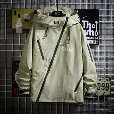 Σακάκι άνοιξη-φθινόπωρο με κουκούλα και ασύμμετρο κούμπωμα