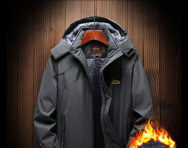 Muška zimska jakna s toplom postavom i kapuljačom