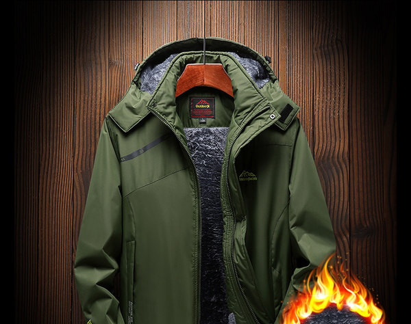 Muška zimska jakna s toplom postavom i kapuljačom