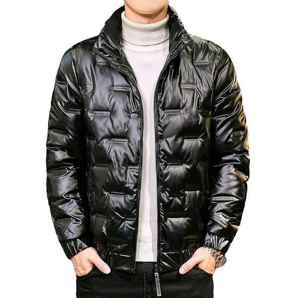 Geaca scurta de iarna pentru barbati cu fermoar