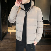 Geaca de iarna pentru barbati cu fermoar si guler inalt