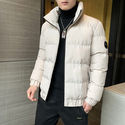 Geaca de iarna pentru barbati cu fermoar si guler inalt