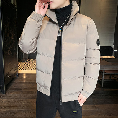 Geaca de iarna pentru barbati cu fermoar si guler inalt