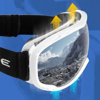 Ски очила с UV400 защита анти-мъгла, подходящи за носене с диоптрични очила