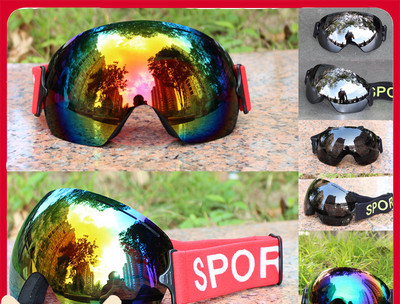 Spherical frameless ski goggles, windproof with UV protection