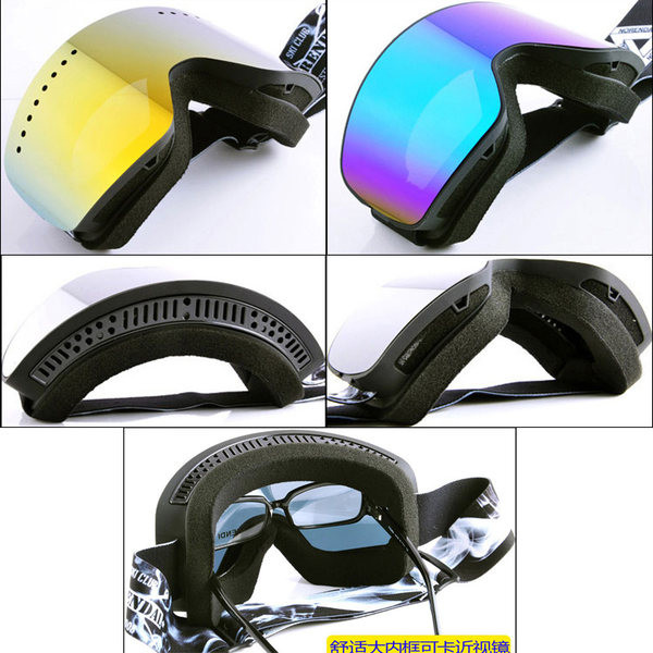 Dviejų sluoksnių slidinėjimo akiniai vyrams ir moterims, nerasojantys