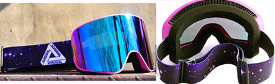Ochelari de schi dublu strat cu lentile oglinzi, anti-aburire