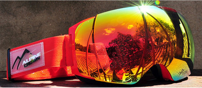 Ochelari de schi dublu strat cu lentile oglinzi, anti-aburire