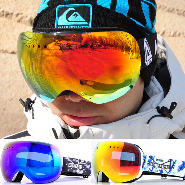 Ochelari de schi dublu strat cu lentile oglinzi, anti-aburire
