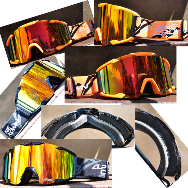 Ochelari de schi dublu strat cu lentile oglinzi, anti-aburire