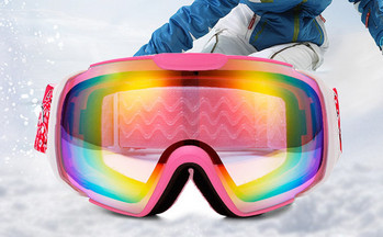 Двуслойни ски очила анти-мъгла, със сферичен дизайн и UV защита