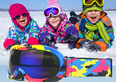 Детски ски и сноуборд очила, двуслойни, против мъгла, устойчиви на вятър