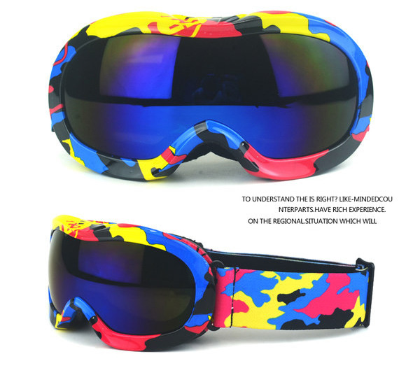 Ochelari de schi și snowboard pentru copii, în două straturi, anti-aburire, rezistenți la vânt