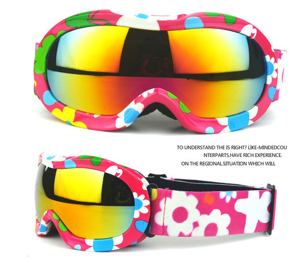 Ochelari de schi și snowboard pentru copii, în două straturi, anti-aburire, rezistenți la vânt