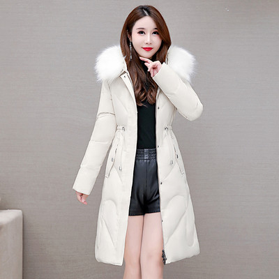 Γυναικείο μακρύ μπουφάν με μοντέλο με κορδόνια  στη μέση