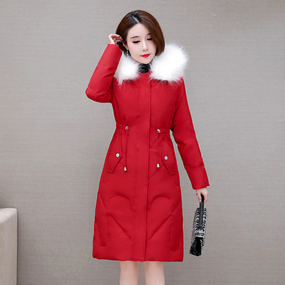 Γυναικείο μακρύ μπουφάν με μοντέλο με κορδόνια  στη μέση