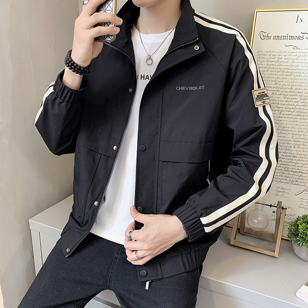 Jachetă casual pentru bărbați cu emblemă și nasturi