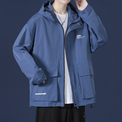 Ανδρικό μπουφάν casual με κουκούλα και τσέπες