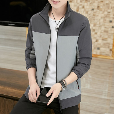 Λεπτό μπουφάν άνοιξη-φθινόπωρο για άνδρες με φερμουάρ και τσέπες