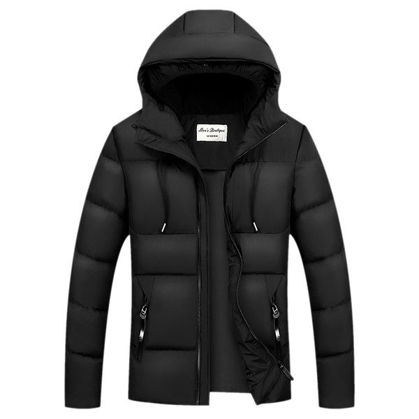 Geaca de iarna pentru barbati cu gluga si fermoar