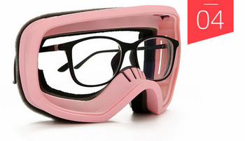 Ски очила за мъже и жени анти-мъгла, ветроустойчиви, подходящи да се носят с диоптрични очила