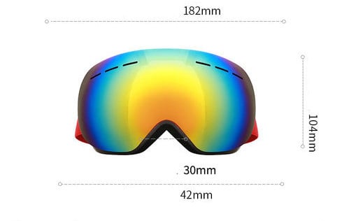 Slidinėjimo akiniai vyrams ir moterims nuo rasojimo, atsparūs vėjui, tinkami dėvėti su receptiniais akiniais