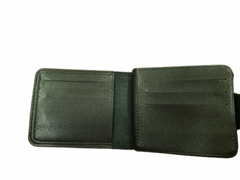 Men's wallet Ahelos, Faux leather, Vertical, Black