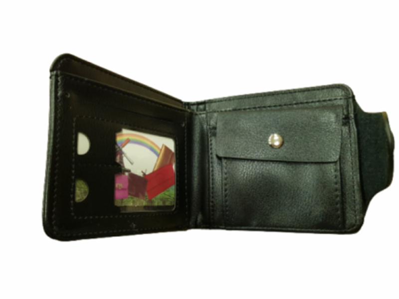 Men's wallet Ahelos, Faux leather, Vertical, Black