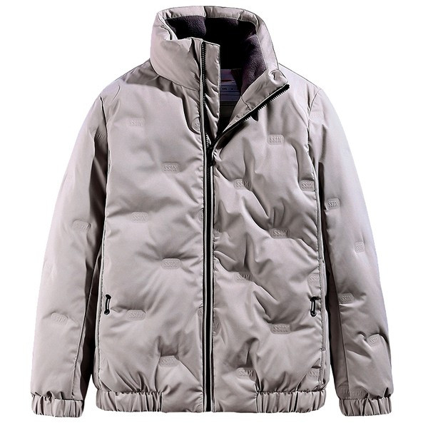 Ležerna muška jakna s visokim ovratnikom i patentnim zatvaračem