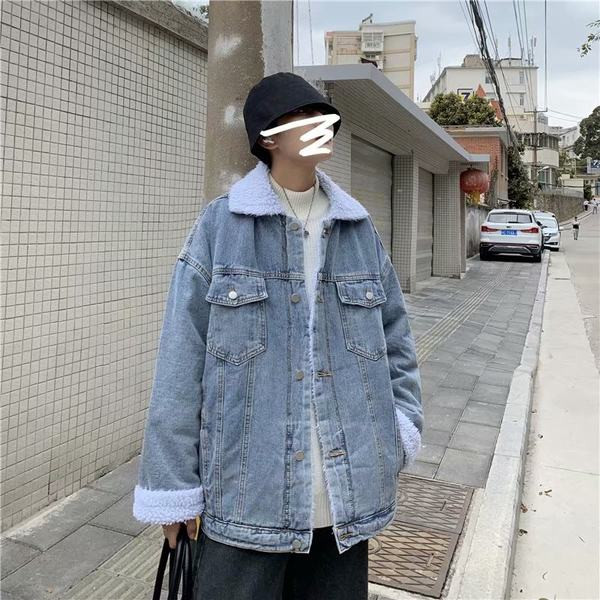 Jachetă casual de denim pentru bărbați, cu căptușeală caldă