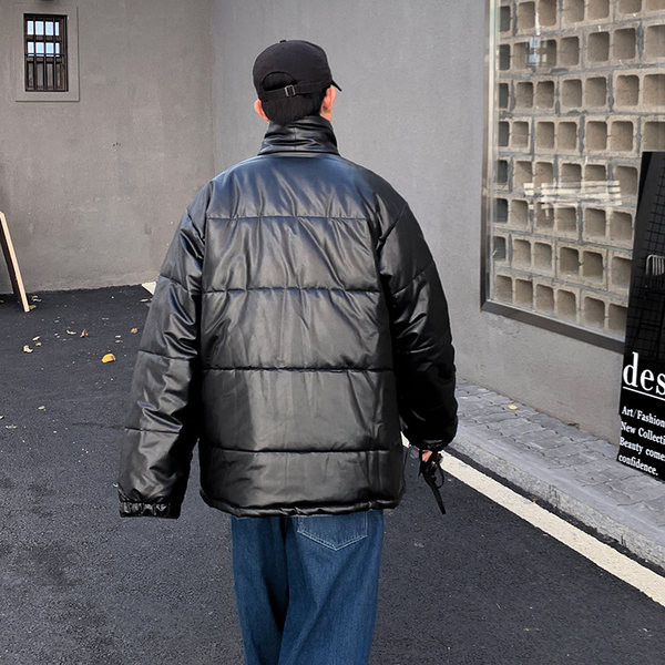 Geaca groasa de iarna din piele ecologica pentru barbati