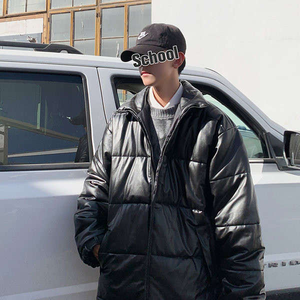 Geaca groasa de iarna din piele ecologica pentru barbati