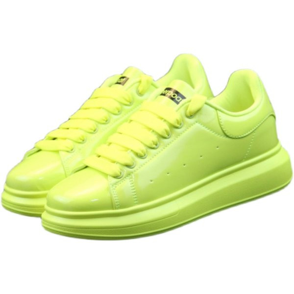 Férfi lakkbőr tornacipő vastag talppal, neon, piros, fekete és fehér színben