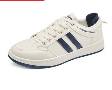 Απλό μοντέλο ανδρικά sneakers από έκο δέρμα σε λευκό χρώμα