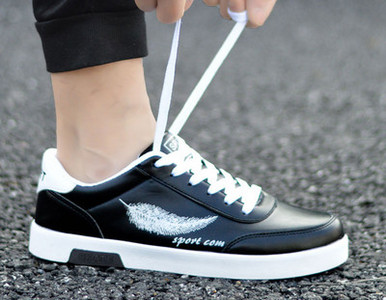 Ανδρικά παπούτσια από faux δέρμα με επίπεδη σόλα - διάφορα μοντέλα