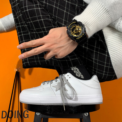 Ανδρικά casual αθλητικά παπούτσια από οικολογικό δέρμα λευκό με αστέρι