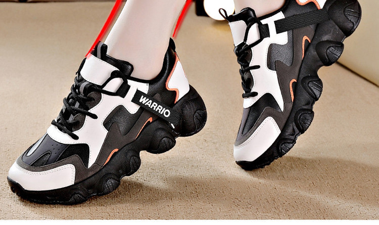 Γυναικεία αθλητικά παπούτσια με τραχύ σόλα στρογγυλεμένο μοντέλο