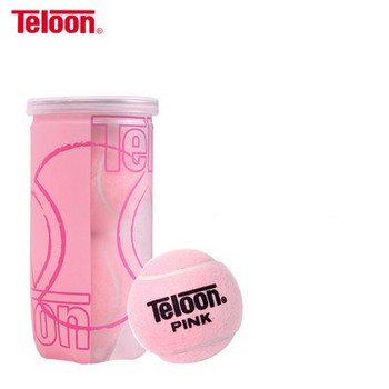 Μπάλα τένις σε ροζ χρώμα με επιγραφή και κουτί