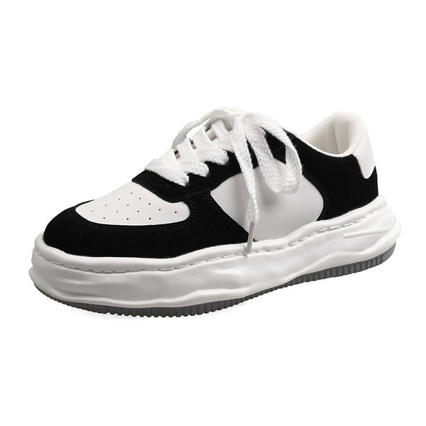 Γυναικεία casual αθλητικά παπούτσια από οικολογικό δέρμα με κορδόνια απλό μοντέλο